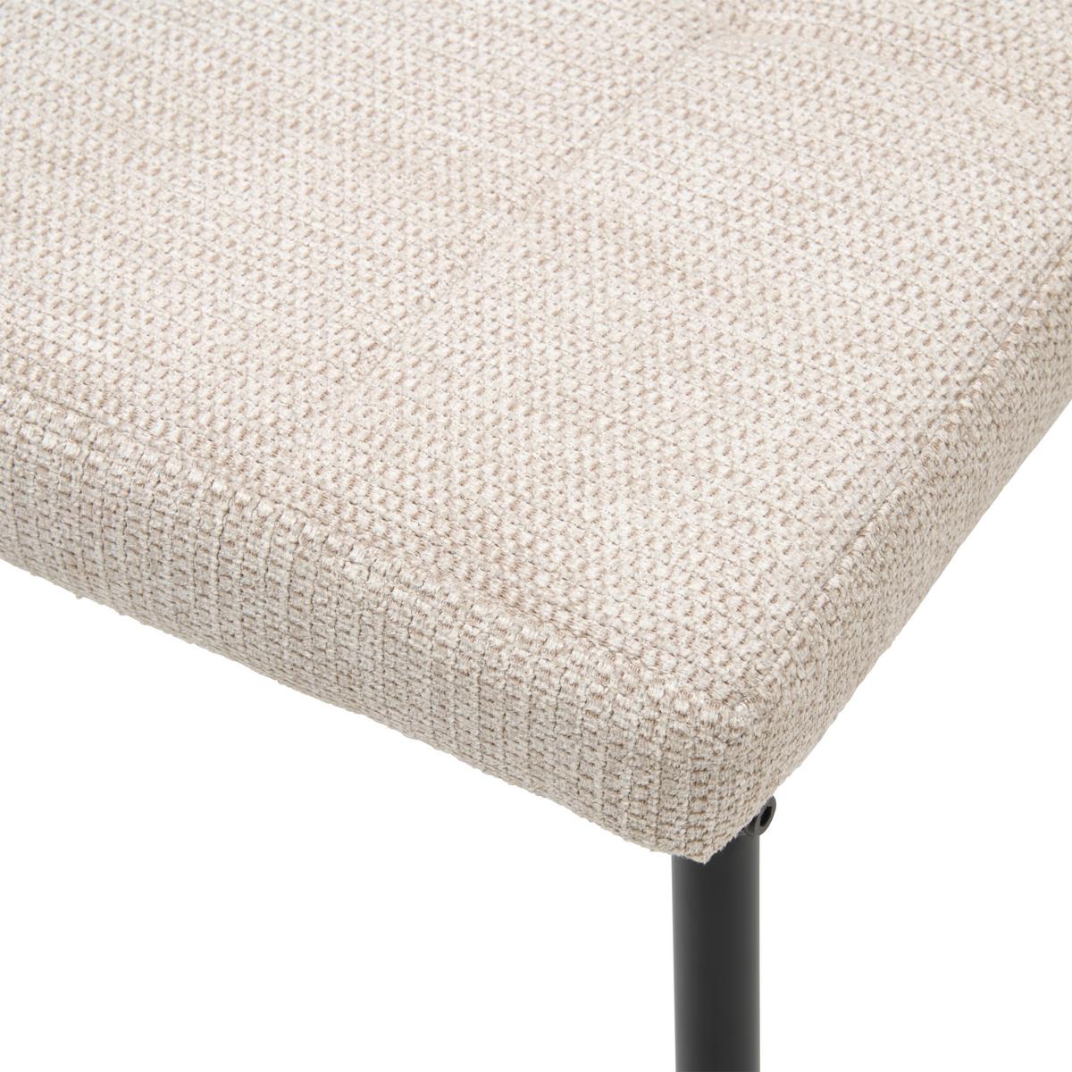 Vierfußstuhl Finn Webstoff Beige, B: 44 cm - Beige/Schwarz, KONVENTIONELL, Textil/Metall (44/96/61cm) - MID.YOU