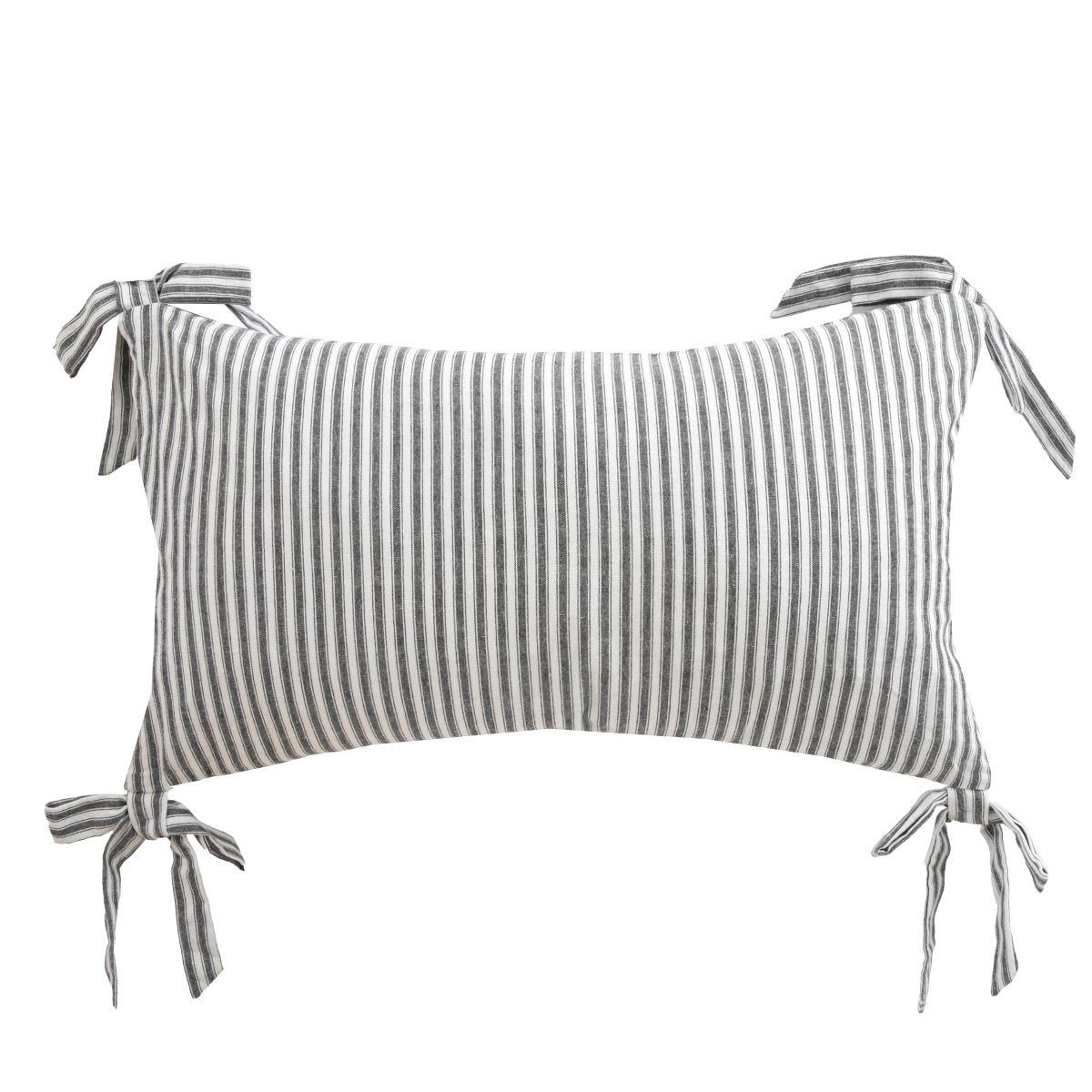 DEKORAČNÝ VANKÚŠ AMY - sivá/biela, textil (35/60cm) - Mömax