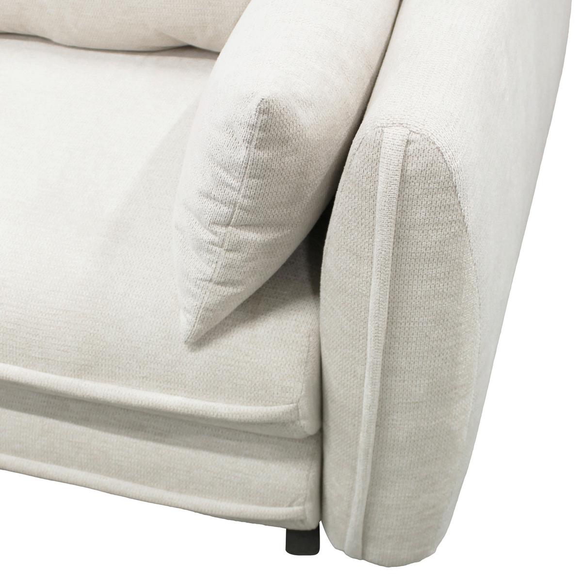 Ecksofa Vivaldi Creme S: 201x240 Cm - Creme/Schwarz, Design, Textil (201/240cm) - MID.YOU