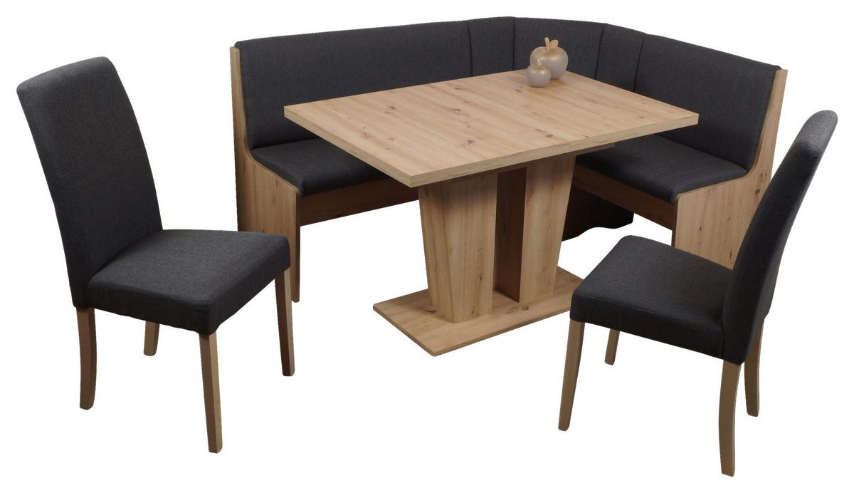 Eckbankgruppe Duisburg Veduso Artimes - Dunkelgrau/Eiche Artisan, KONVENTIONELL, Holz/Holzwerkstoff (125/165cm)