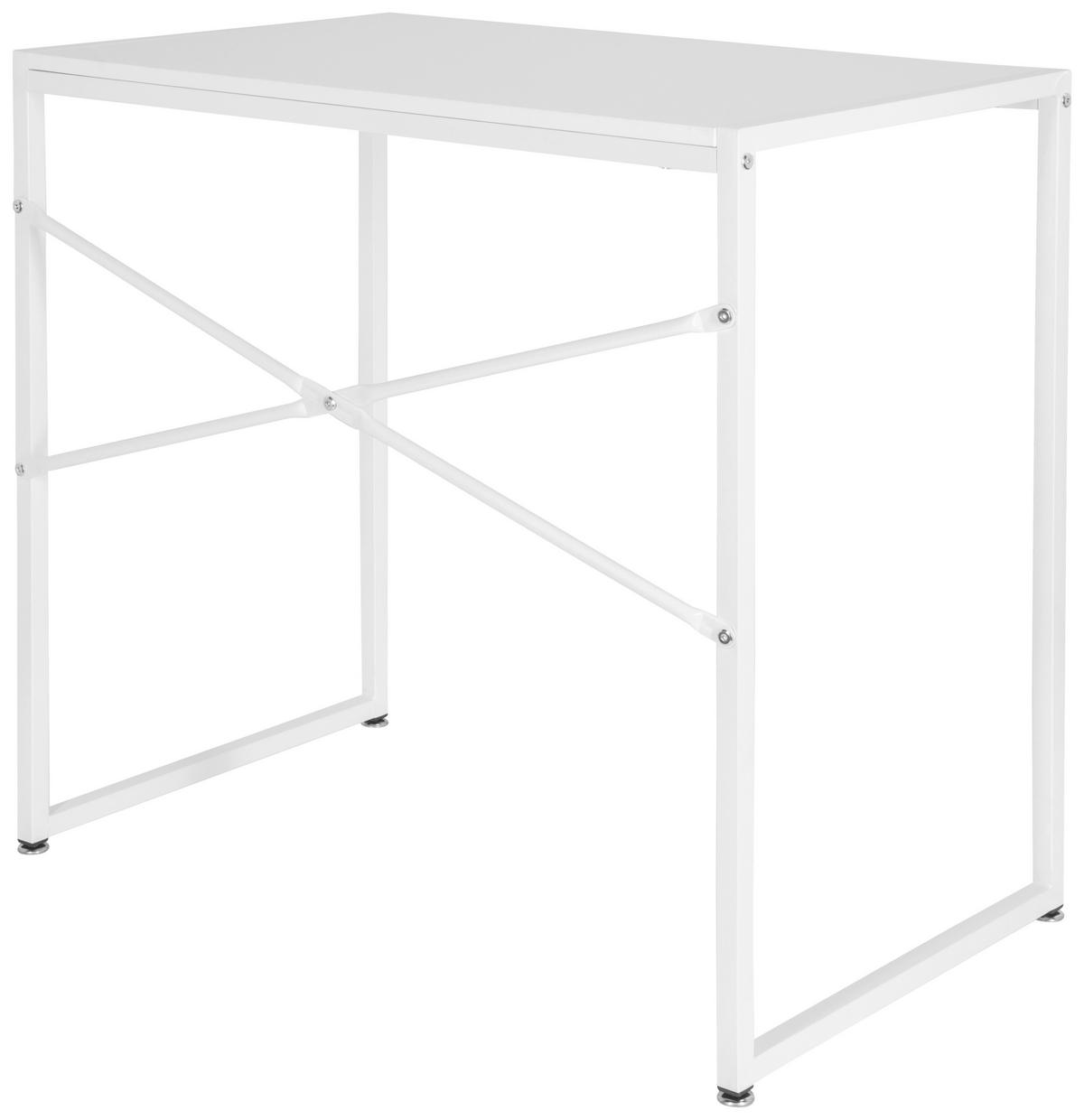 Schreibtisch Easy Up H I Weiß - Weiß, MODERN, Holzwerkstoff/Metall (78/46/76cm) - MID.YOU