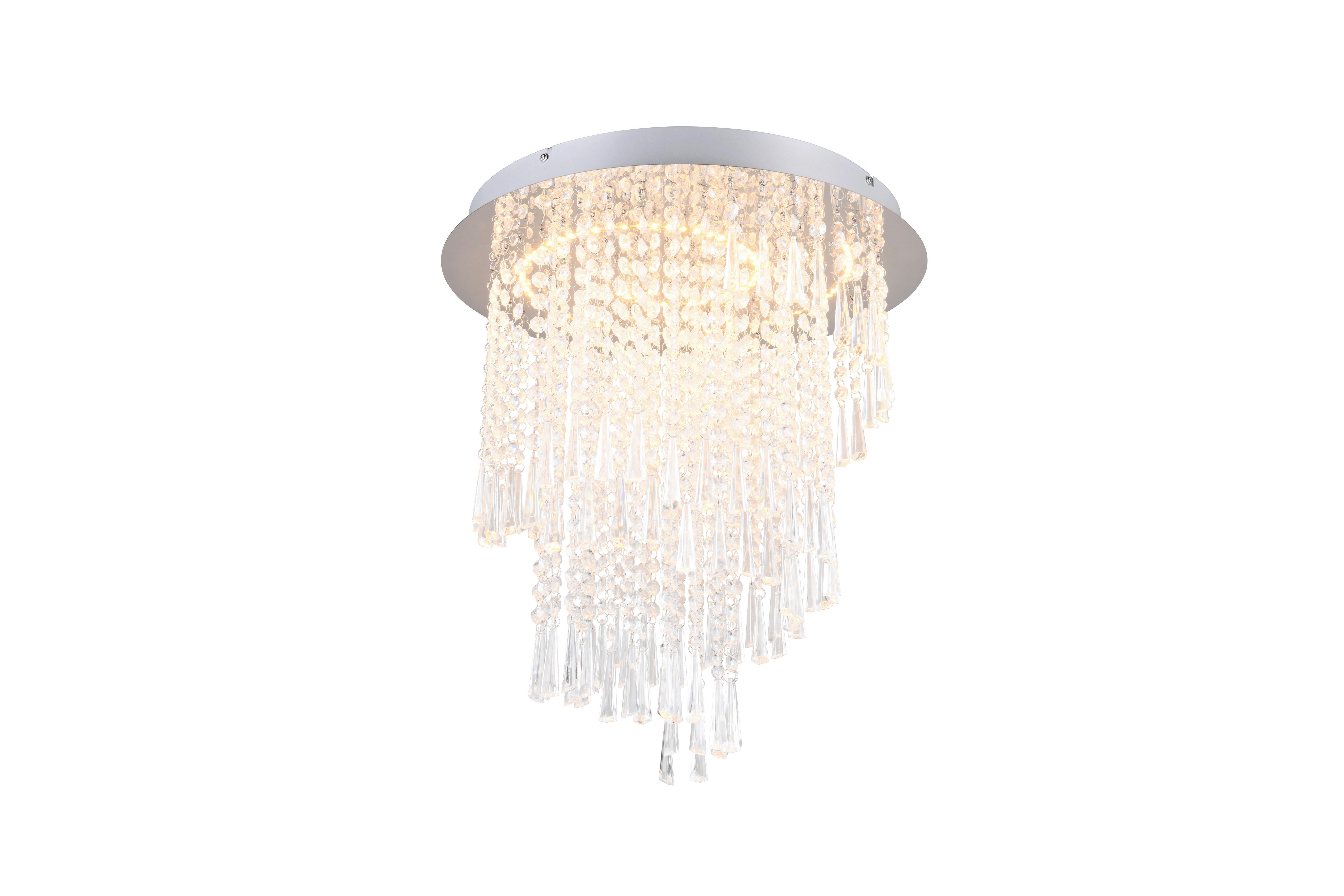 Led-deckenleuchte R67349106 Pomp - Chromfarben/Transparent, Basics, Kunststoff/Metall (45/50cm)