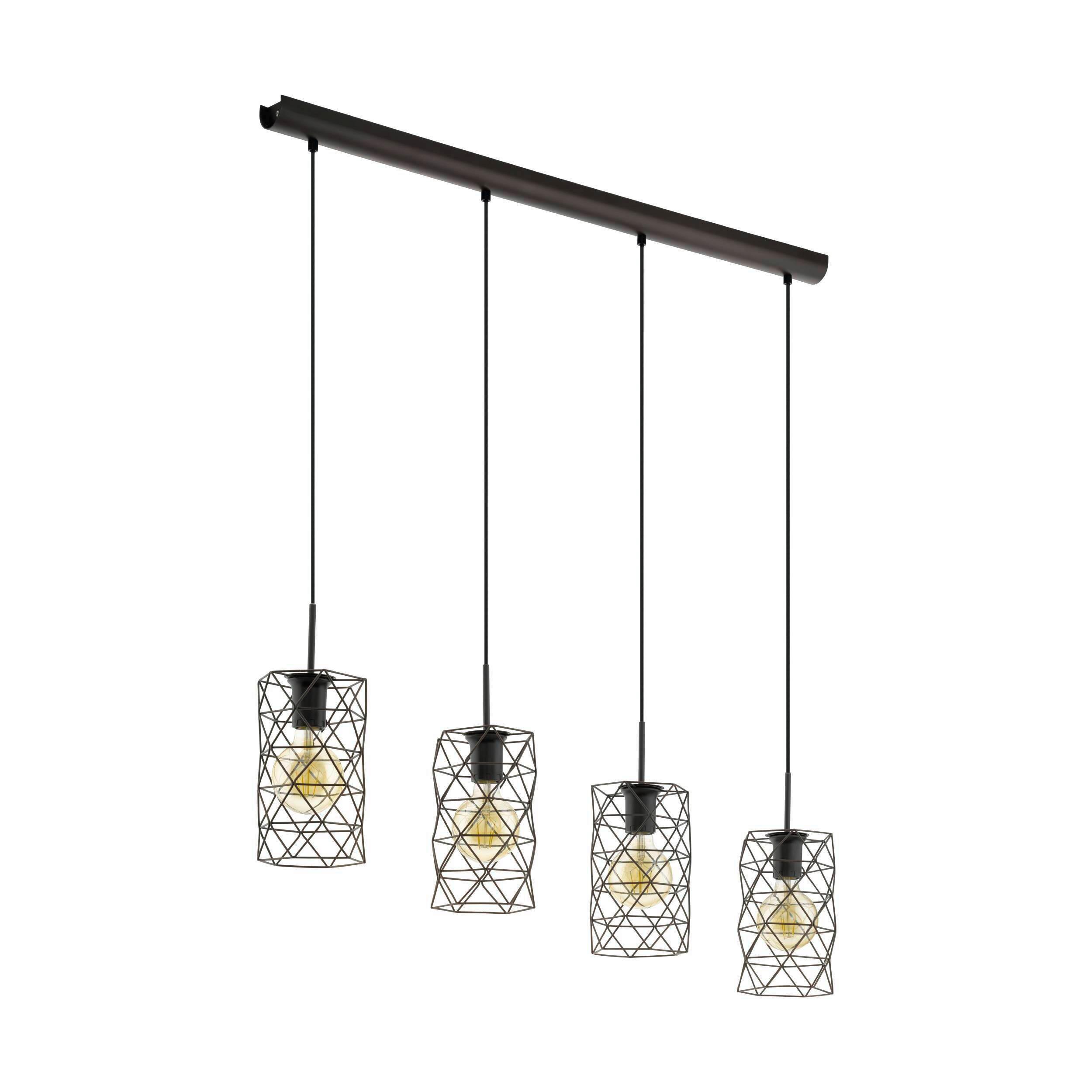 Hängeleuchte 97066_estevau - Dunkelbraun, KONVENTIONELL, Metall (97,5/14,5/110cm) - Eglo