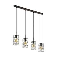 Hängeleuchte 97066_estevau - Dunkelbraun, KONVENTIONELL, Metall (97,5/14,5/110cm) - Eglo