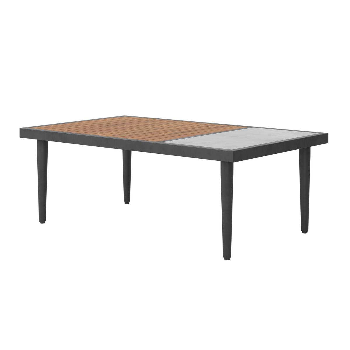 Loungegarnitur Nara - Schwarz/Akaziefarben, MODERN, Glas/Holz (185/146,5cm) - Beldano