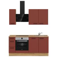 Küchenleerblock Easytouch High-Line, H1 Links - Eichefarben/Rot, MODERN, Holzwerkstoff (180cm) - Nobilia