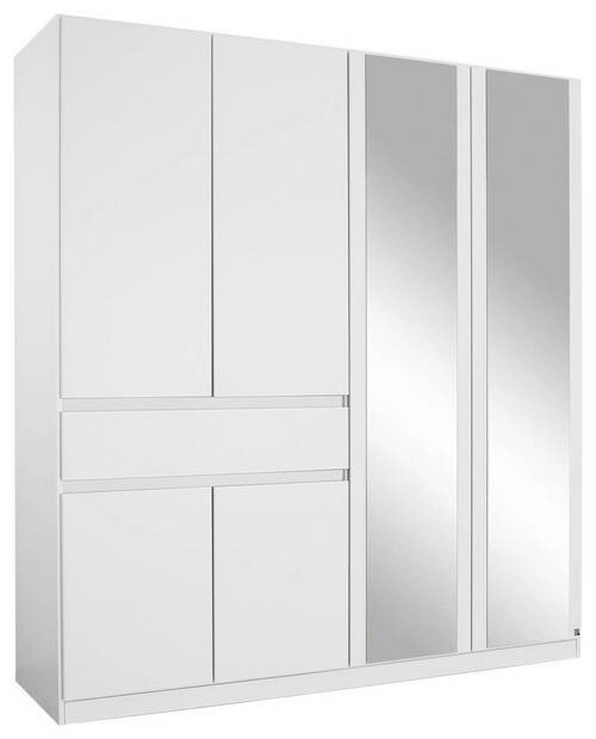 Skirňa s otočnými dverami biela/zrkadlo 181cm - biela, Design, kompozitné drevo/sklo (181/197/54cm) - Rauch Möbel