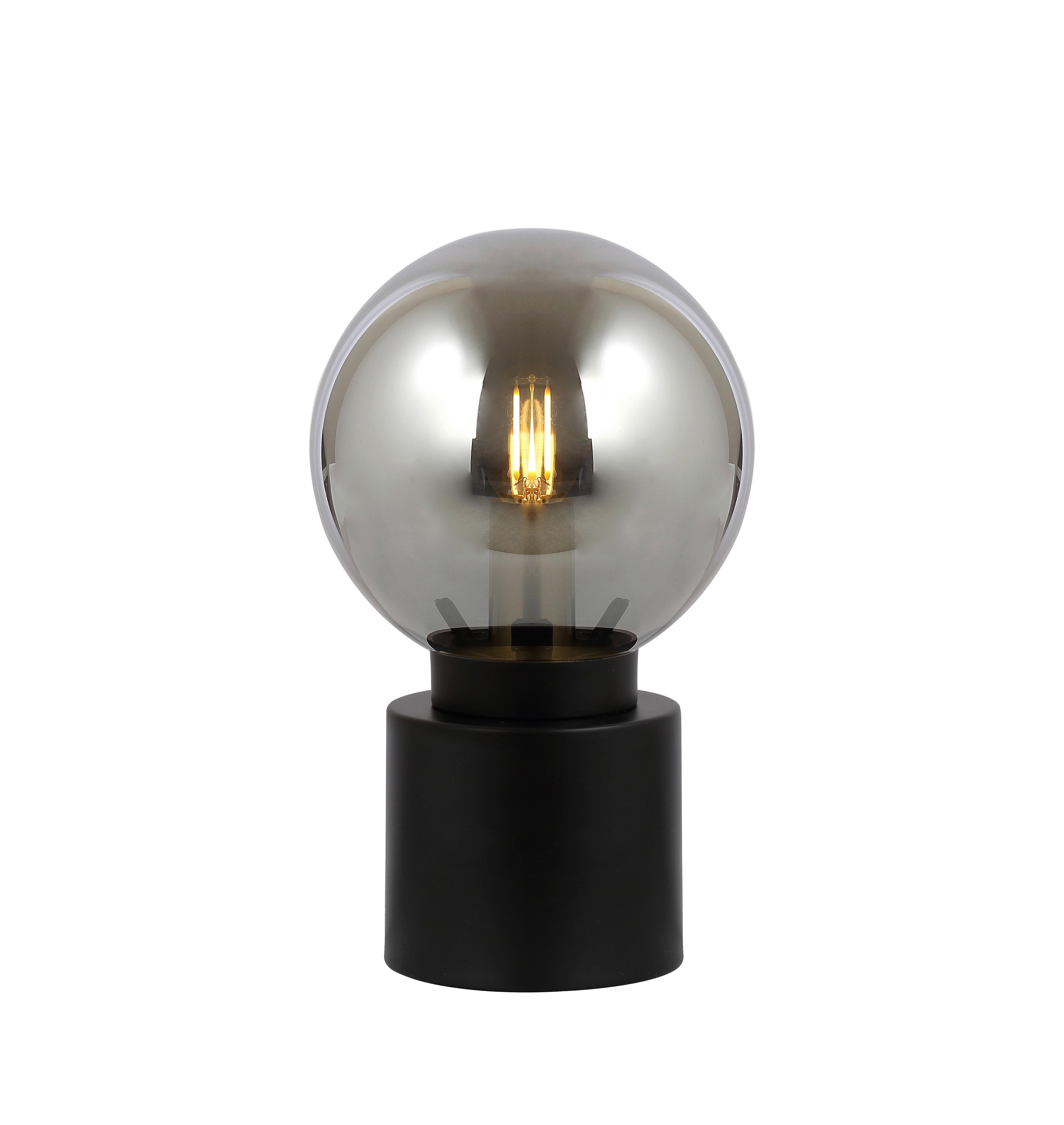 Tischleuchte 21003b - Schwarz, Design, Glas/Metall (15/24,5cm) - Globo