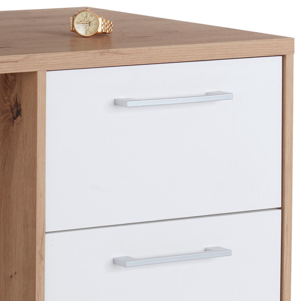 Schreibtisch mit Stauraum B 123,4cm H 73cm Box, Eiche - Eichefarben, MODERN, Holzwerkstoff (123,4/73/50cm) - Ondega
