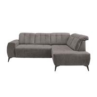 Ecksofa mit USB Anschluss Sano, Graubraun, S: 261x200 cm - Graubraun/Schwarz, MODERN, Textil (261/200cm) - Livetastic