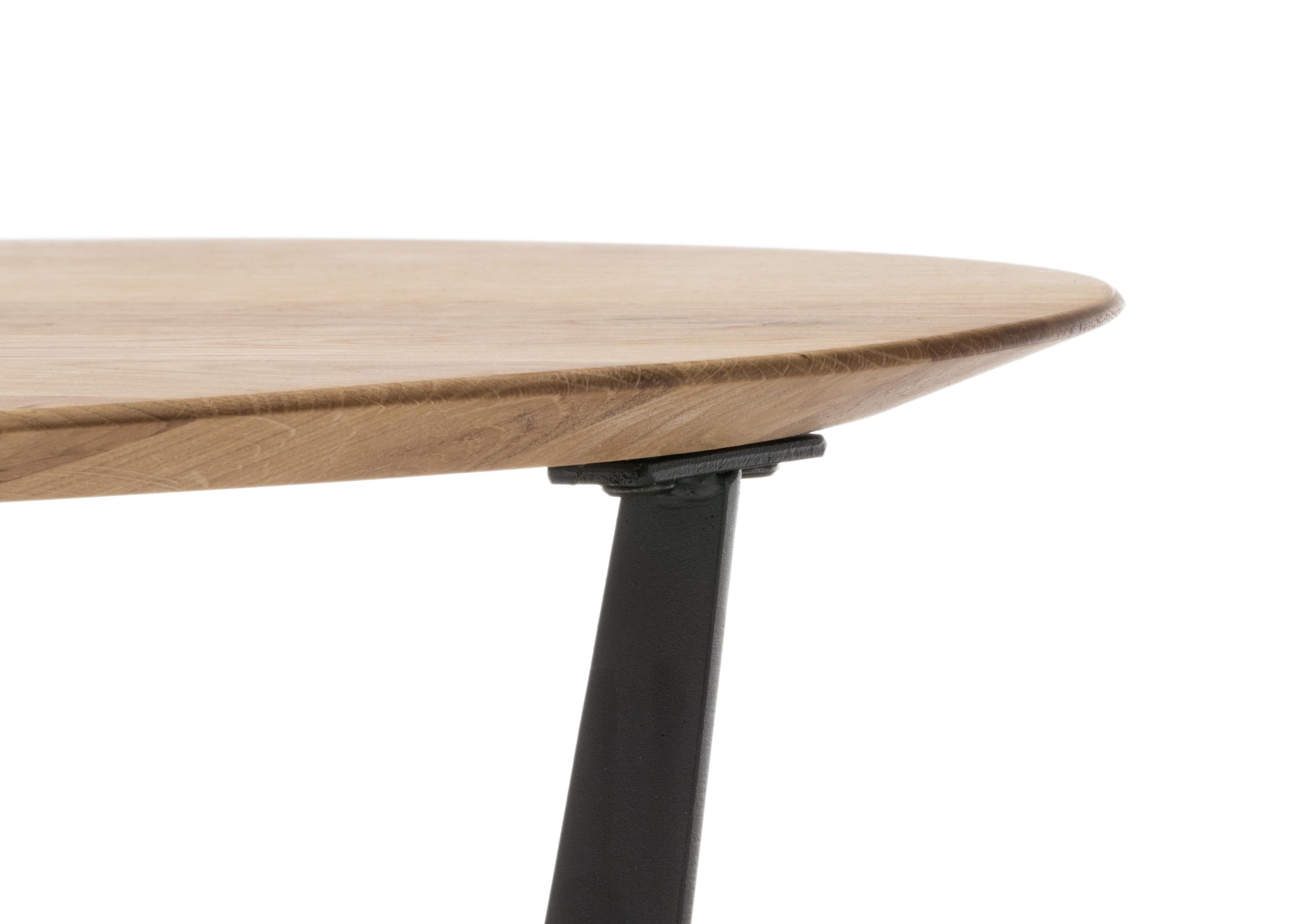 Couchtisch Rund mit Holzplatte Kenny, Eiche/Schwarz - Eichefarben/Schwarz, Design, Holz/Metall (80/80/35,5cm) - Livetastic