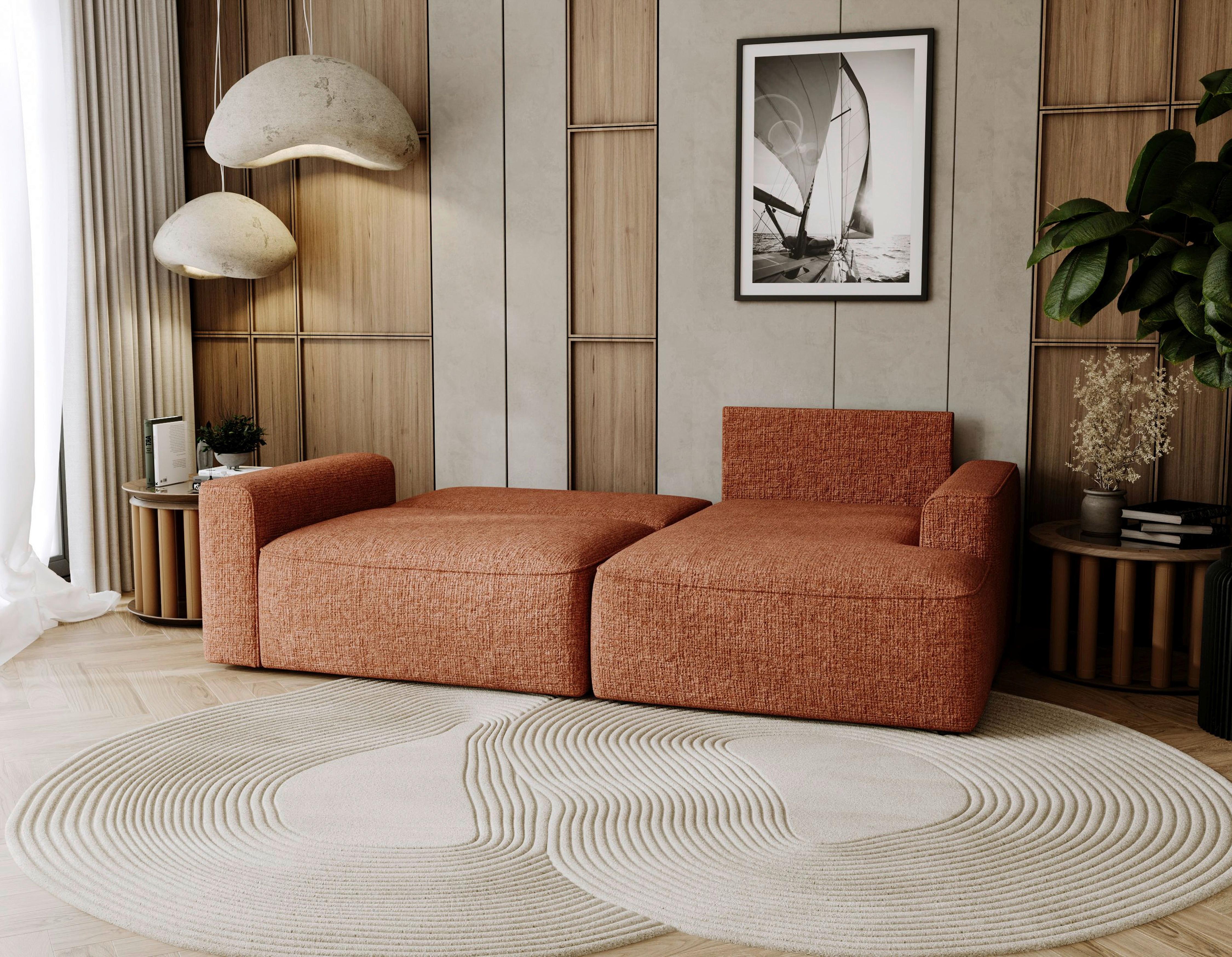 Lullo Rostfarben S: 233x144 Cm - Rostfarben/Schwarz, Design, Textil (233/144cm) - Livetastic