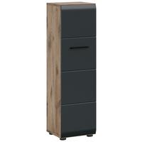 Midischrank Ice Schwarz/Eiche Dekor B: 30cm - Eiche dunkel/Schwarz, Basics, Holzwerkstoff (30/106/30cm) - MID.YOU