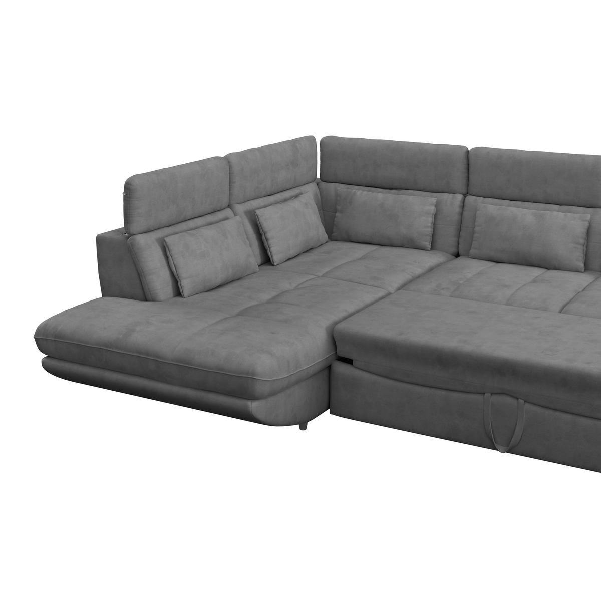 Wohnlandschaft Park - Dunkelgrau/Schwarz, MODERN, Textil (311/233cm) - Luca Bessoni