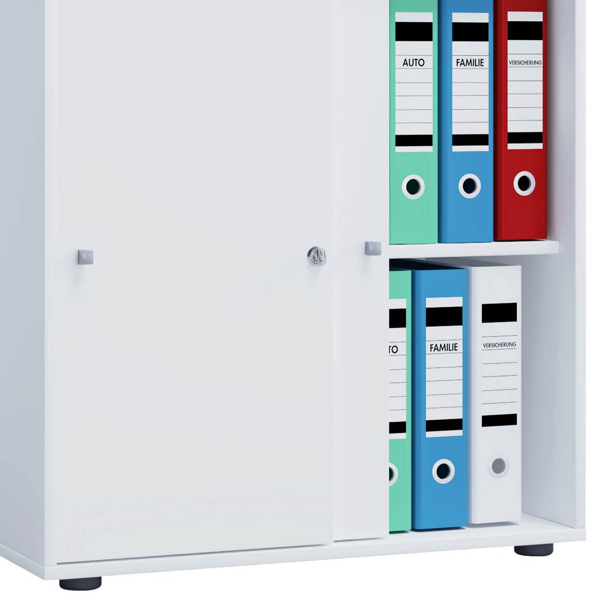 Aktenschrank Lona Holz Dekor Weiß B: 70 cm - Weiß, Basics, Holzwerkstoff (70/74/37cm) - MID.YOU