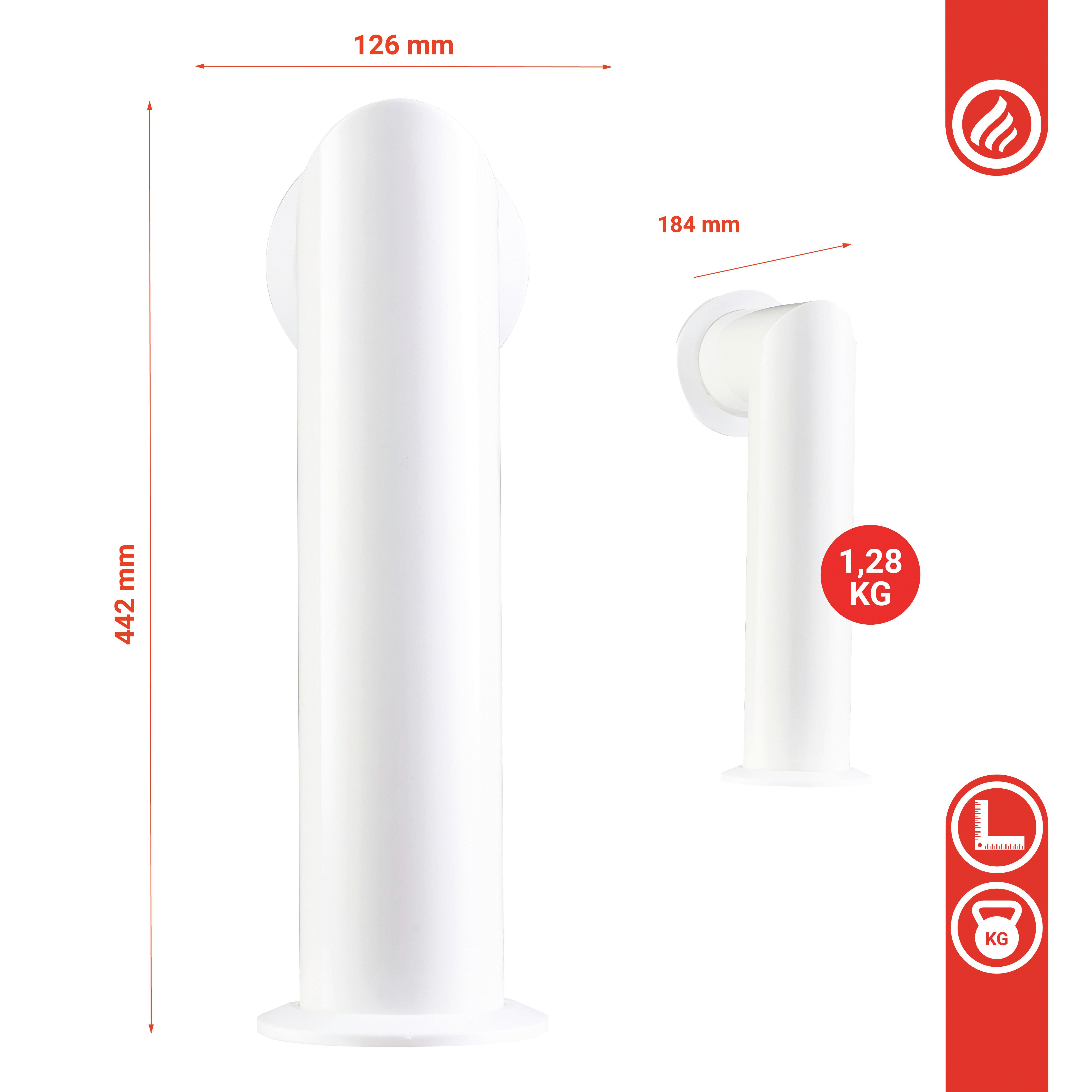 Ofenrohr Max - Weiß, Basics, Metall (12,6/42,2/18,4cm)