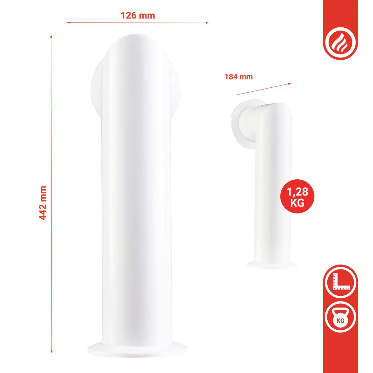 Ofenrohr Max - Weiß, Basics, Metall (12,6/42,2/18,4cm)