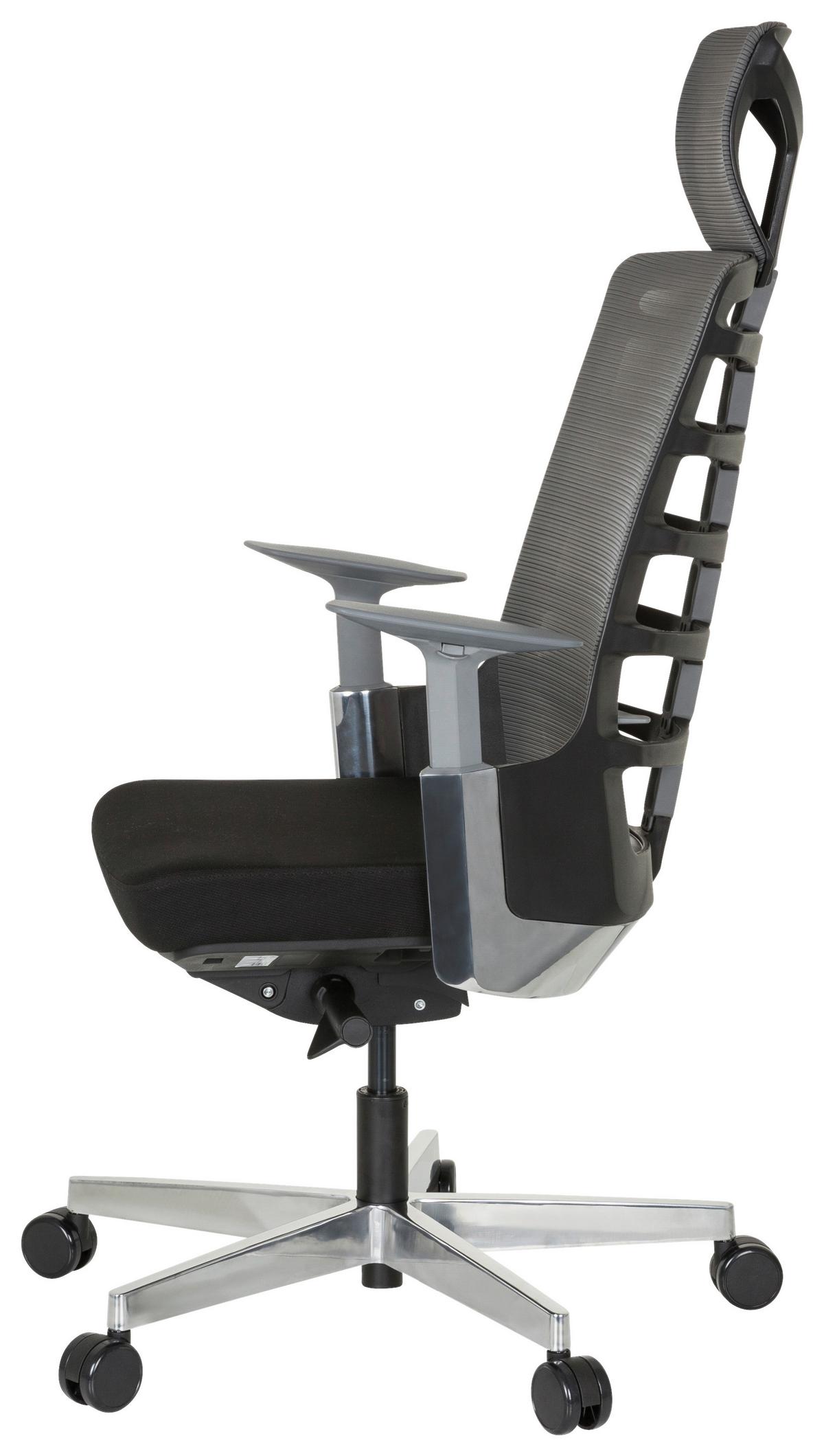 Drehstuhl Skarif Grau/Schwarz - Alufarben/Schwarz, MODERN, Kunststoff/Textil (64/128/62cm) - MID.YOU