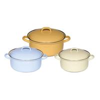 KOCHTOPFSET 0138-006 BUNT PASTEL - Blau/Gelb, Basics, Metall (38/28,5/28cm) - Riess