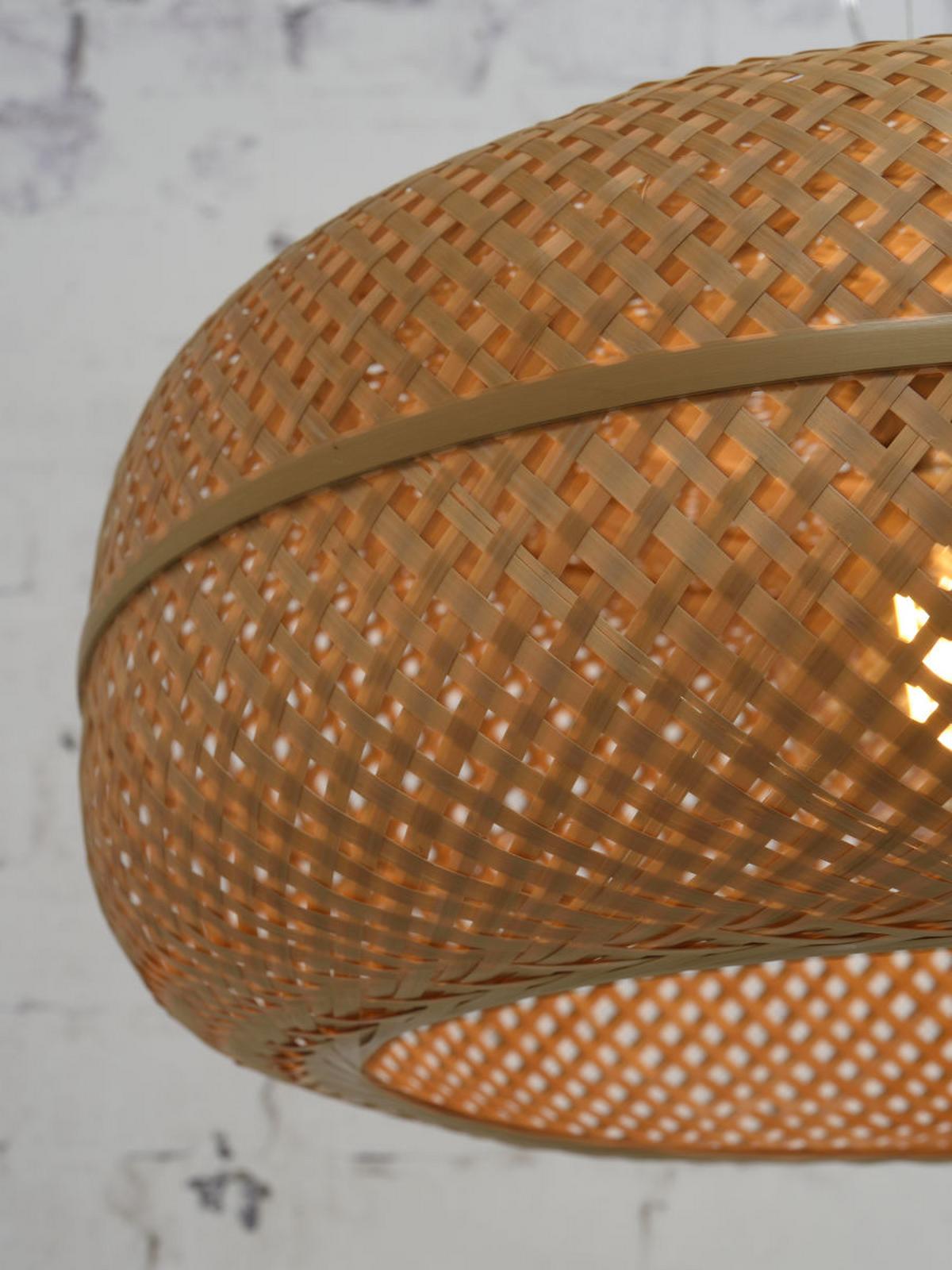 Hängeleuchte Palawan H: 378 cm 1-Flammig höhenverstellbar - Chromfarben/Braun, Design, Naturmaterialien/Kunststoff (63/378cm) - Good & Mojo
