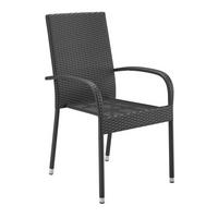 Gartensessel Elisa - Schwarz, MODERN, Kunststoff/Metall (55/45/47cm) - Beldano