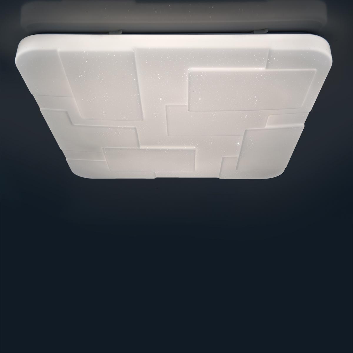 LED-Deckenleuchte Luxor L: 54 cm dimmbar mit Fernbedienung - Weiß, Design, Kunststoff/Metall (54/6,5cm) - Näve