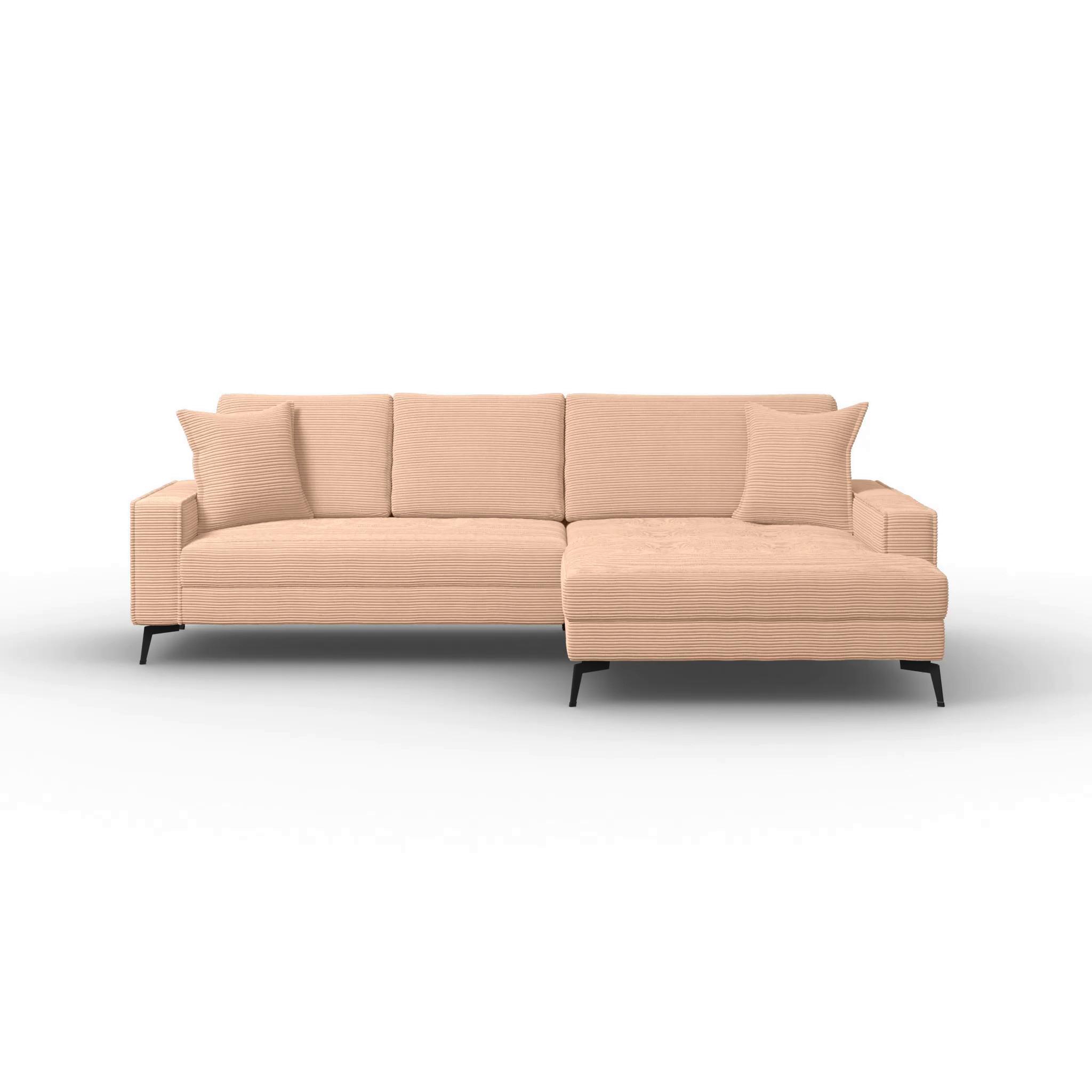 Ecksofa Zero Creme 286x173 Cm - Creme/Schwarz, Trend, Textil (286/173cm)