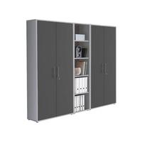 AKTENSCHRANK OFFICE EDITION - SW SET 10 - Anthrazit/Hellgrau, MODERN, Holzwerkstoff (212,9/185,6/33cm) - MID.YOU