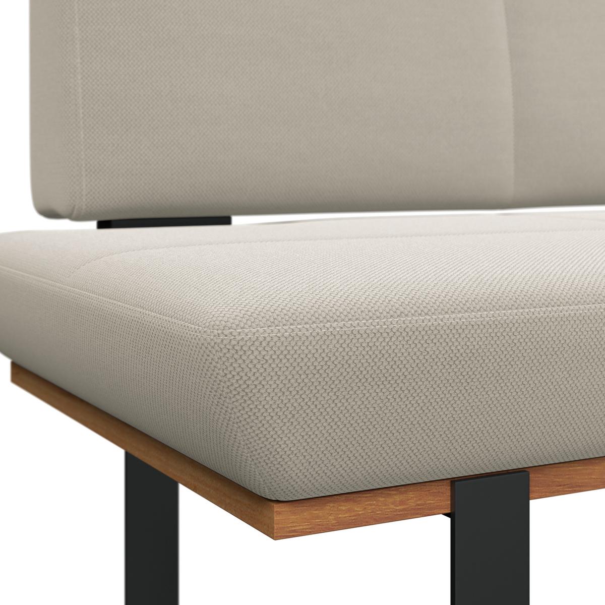 Eckbank Tristan Webstoff beige, S:245x175cm - Beige/Schwarz, MODERN, Holz/Textil (245/175cm) - James Wood