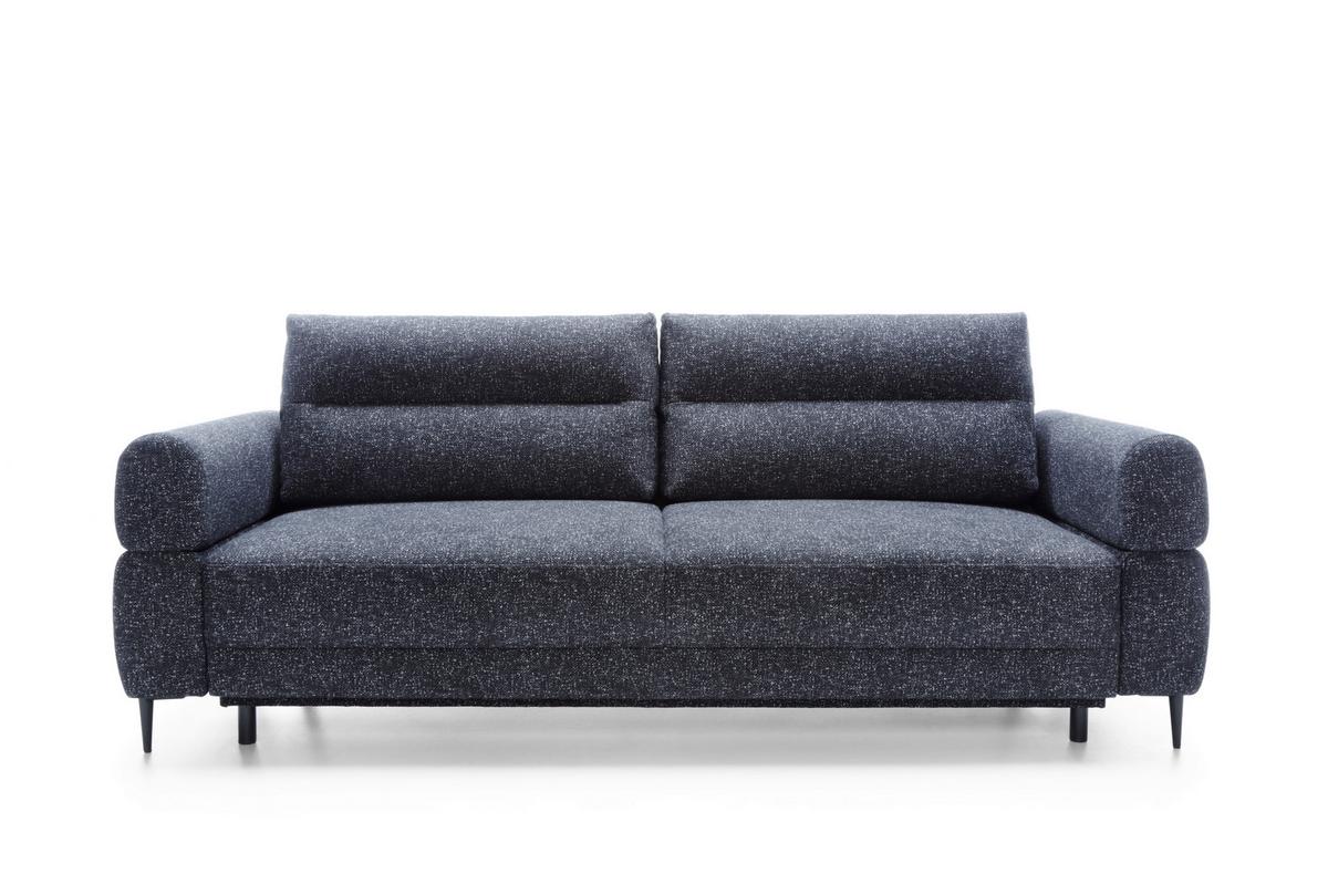 Schlafsofa Nordic Blau B: 102cm - Blau/Schwarz, Basics, Textil (232/94/102cm) - Livetastic