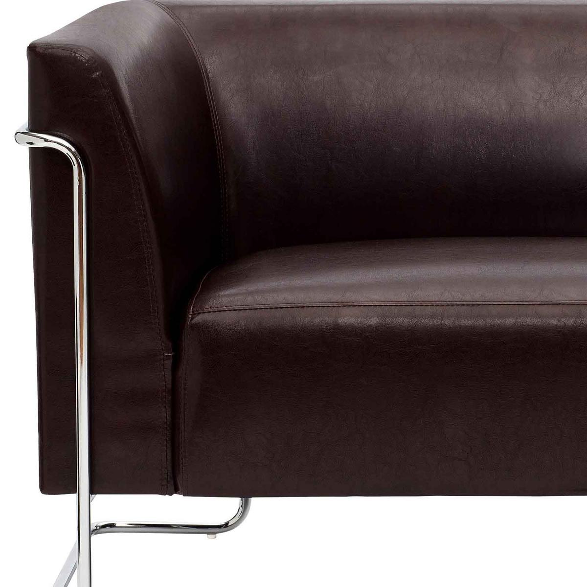 2-sitzer-sofa Curacao Braun Curacao - Dunkelbraun/Silberfarben, MODERN, Textil (130/71/74cm) - MID.YOU