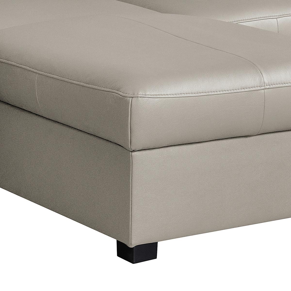 Ecksofa Tilo Platinfarben S: 168 cm - Platinfarben/Schwarz, Design, Leder/Textil (168/227cm) - Livetastic