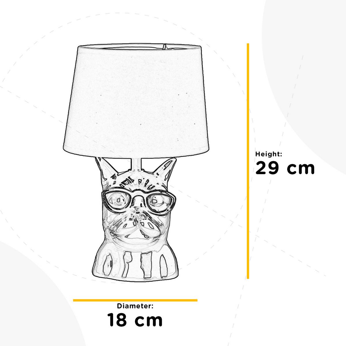 Tischleuchte Schwarz D: 18 cm 6w - Schwarz, Trend, Keramik/Textil (18/29cm)