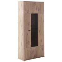 Vitrine Prato Eichefarben B: 90 cm - Eichefarben, Design, Glas/Holzwerkstoff (90/199/37cm) - MID.YOU
