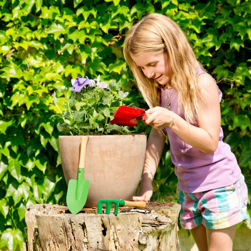 Kinderwerkzeugset Wi-Kids Gartenwerkzeugset 3tlg - Rot/Grün, Basics, Holz/Metall - Windhager