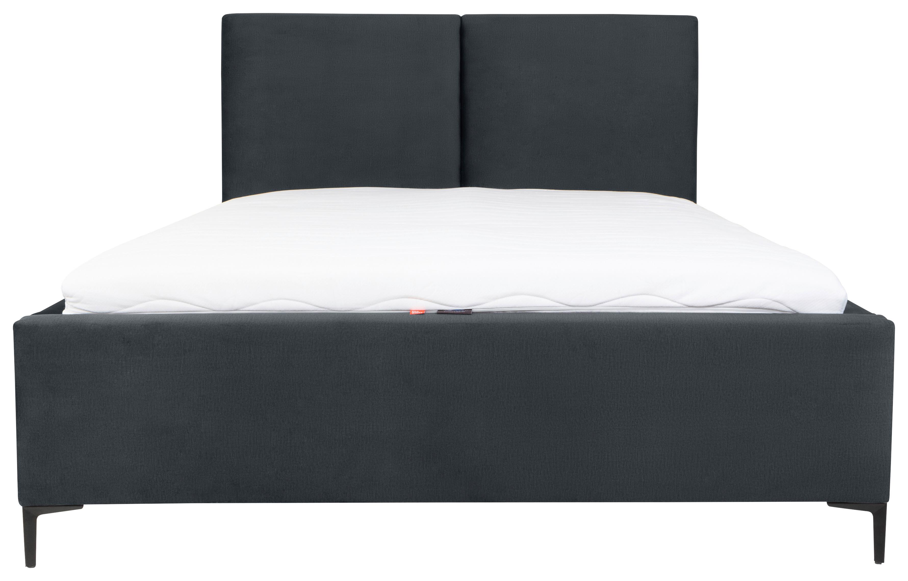 Čalúnená posteľ PALINI 160x200cm - čierna/jadrový buk, Modern, drevo/textil (160/200cm) - MID.YOU