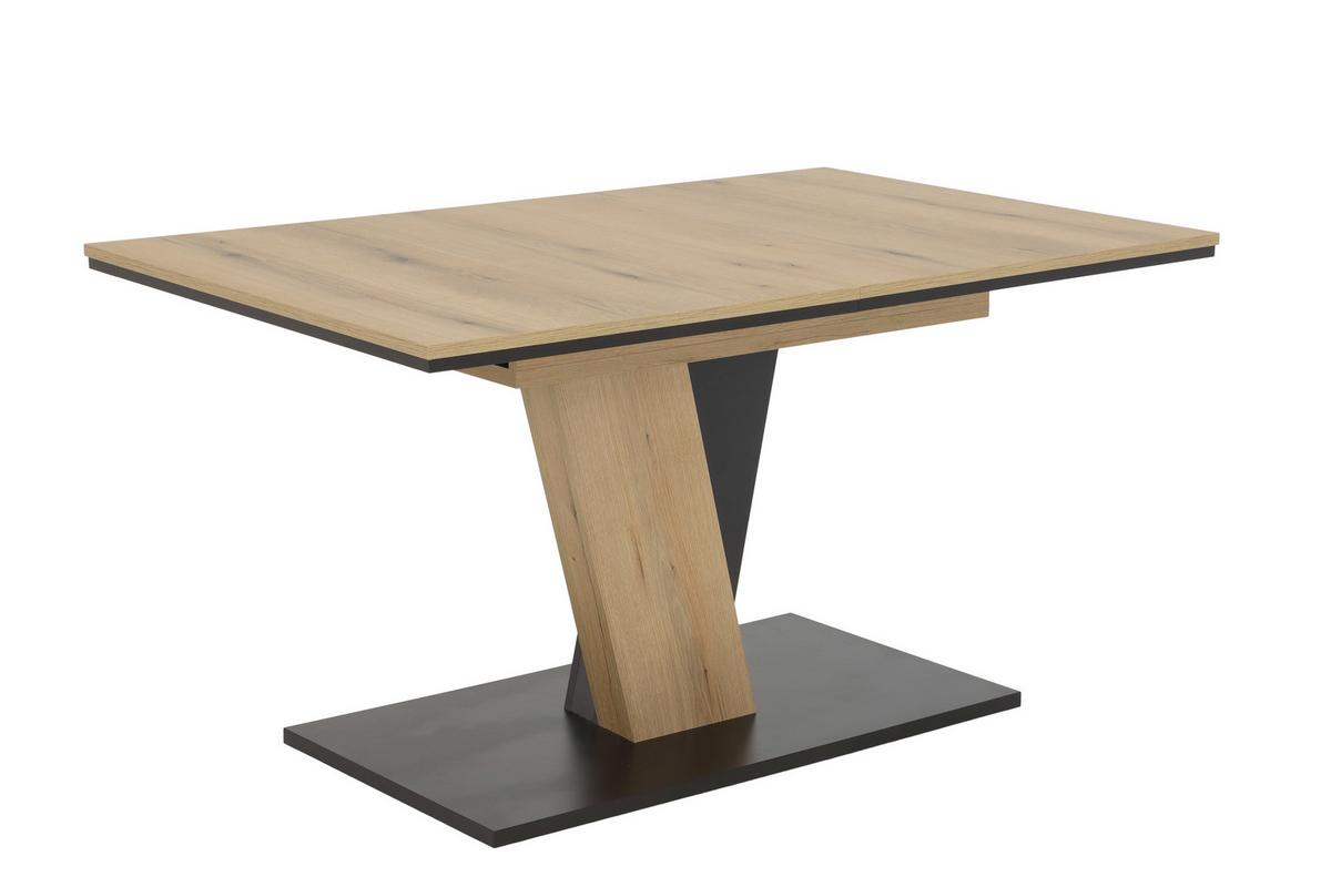 Tischgruppe Ebro G - Eichefarben/Beige, MODERN, Holzwerkstoff/Textil (140 - 180/76/90cm) - MID.YOU