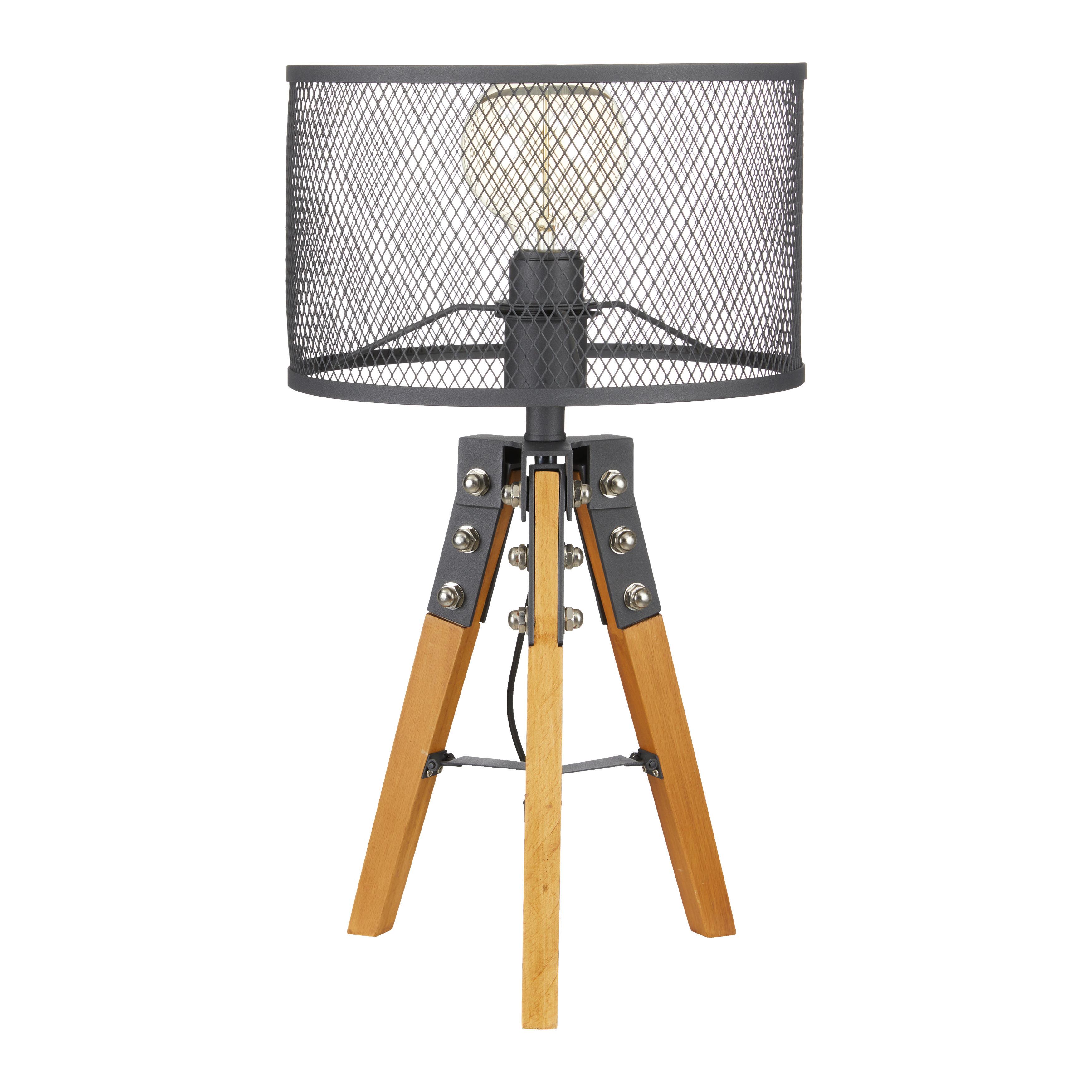 Stolná Lampa Seraphina Max. 40 Watt - čierna, Moderný, kov/drevo - Bessagi Home