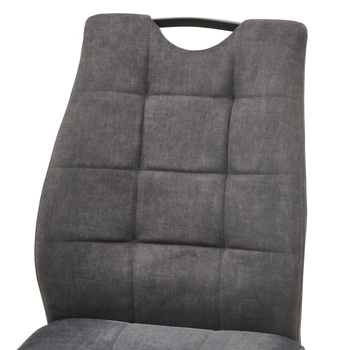 Schwingstuhl Felice Webstoff Grau, B: 46 Cm - Schwarz/Grau, KONVENTIONELL, Textil/Metall (46/96/61,5cm) - MID.YOU