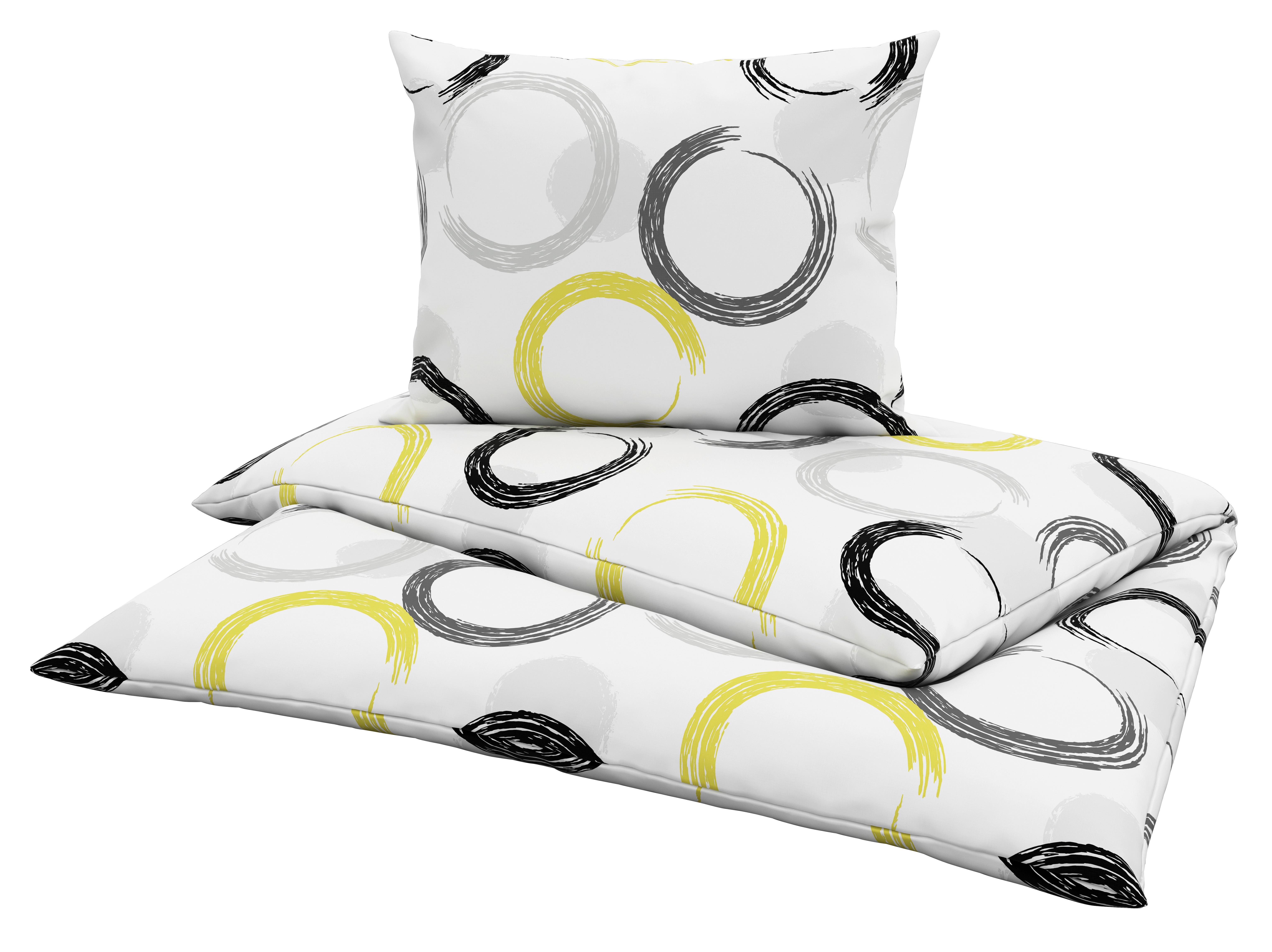 Ágyneműhuzat-garnitúra Charlene - sárga/fehér, Modern, textil - Luca Bessoni