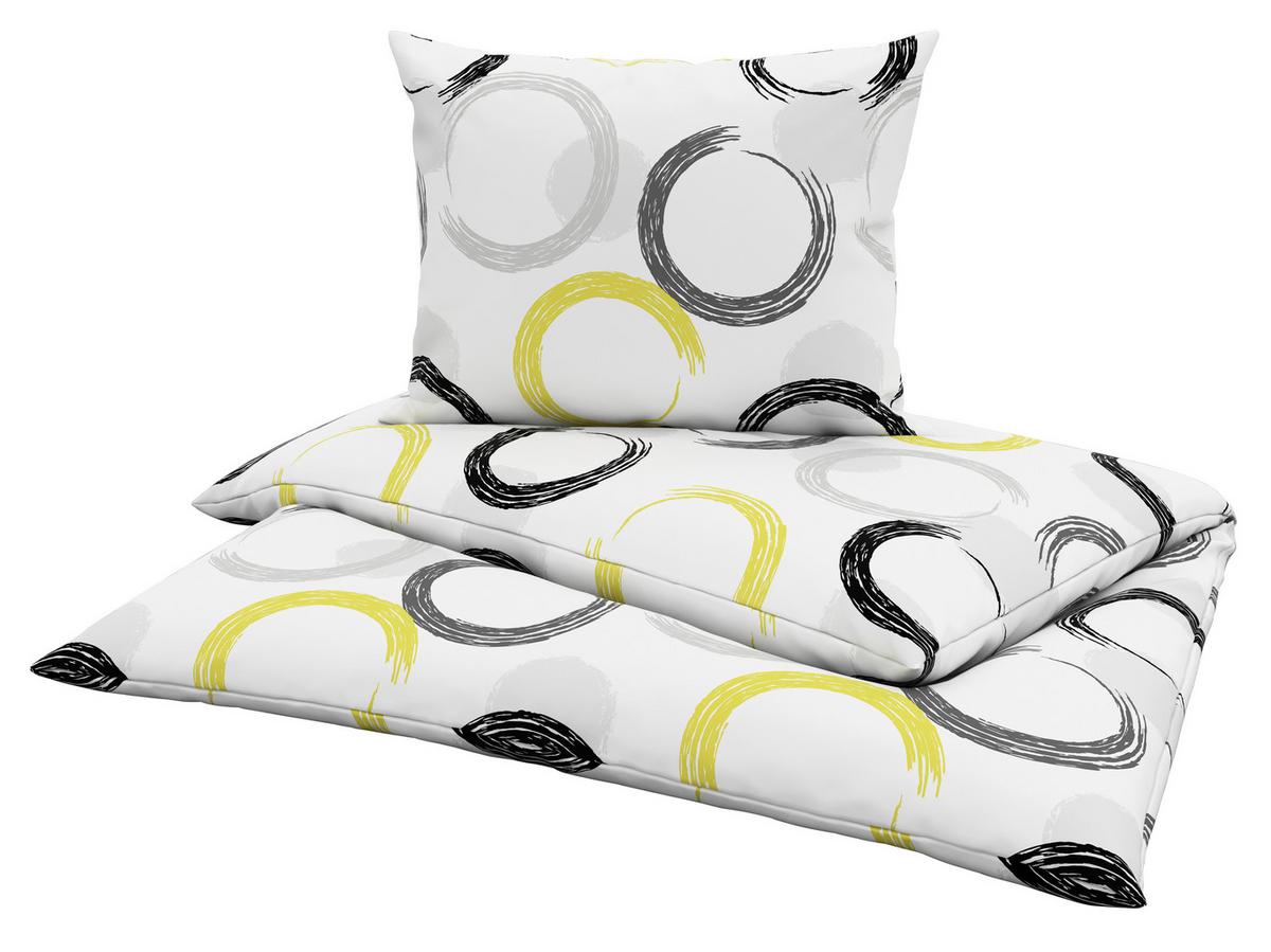 Ágyneműhuzat-garnitúra Charlene - sárga/fehér, Modern, textil - Luca Bessoni
