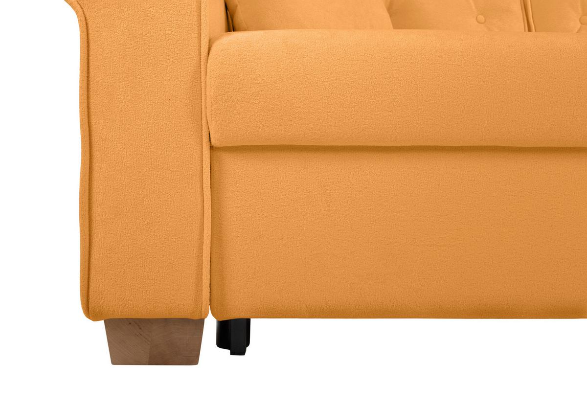 Schlafsofa Arles, Gelb 35 B: 240 Cm - Gelb/Buchefarben, Design, Textil (240/94/98cm) - MID.YOU