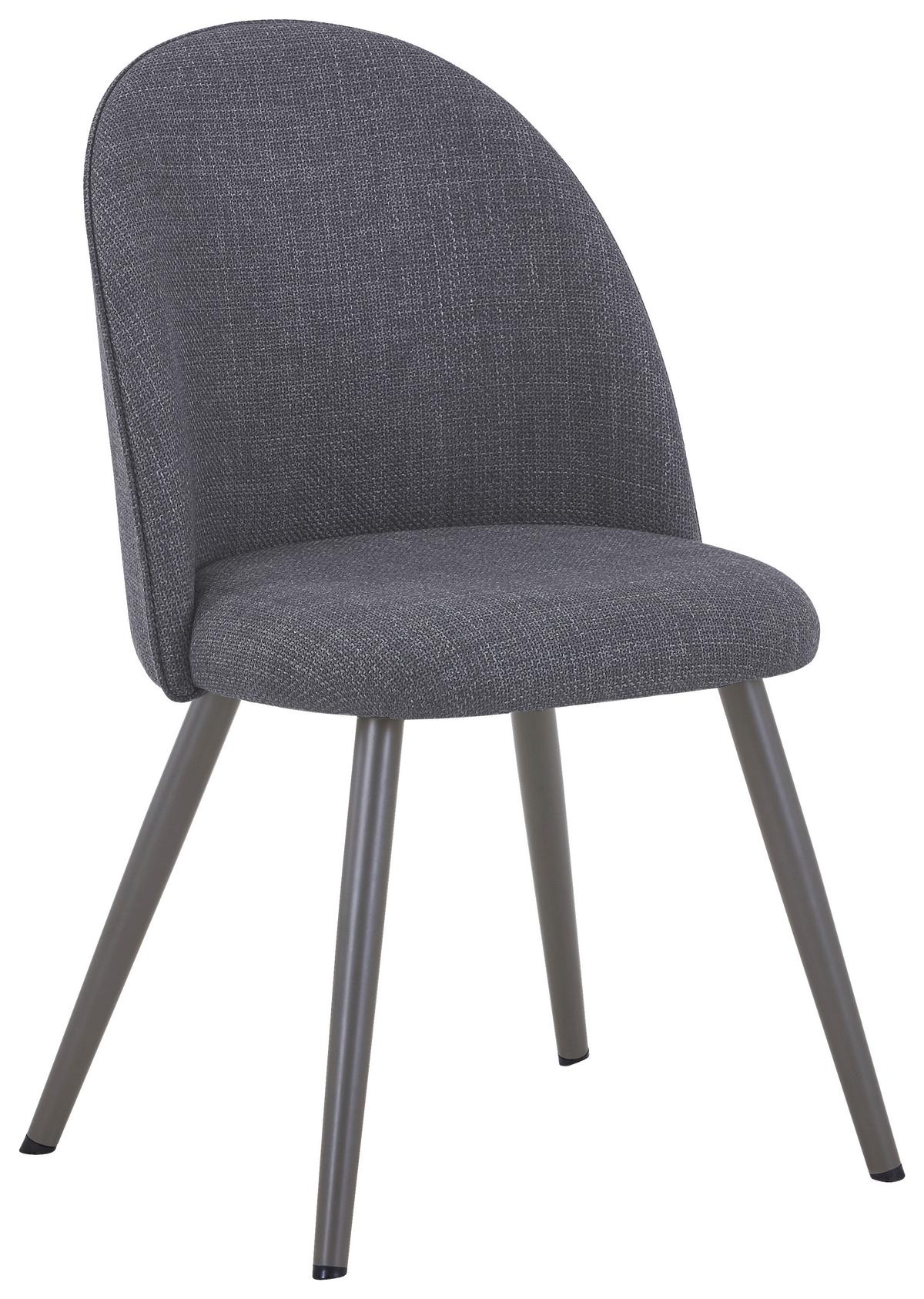 Vierfußstuhl Wando Webstoff Grau Gepolstert - Grau, Trend, Textil/Metall (53/84/54cm)