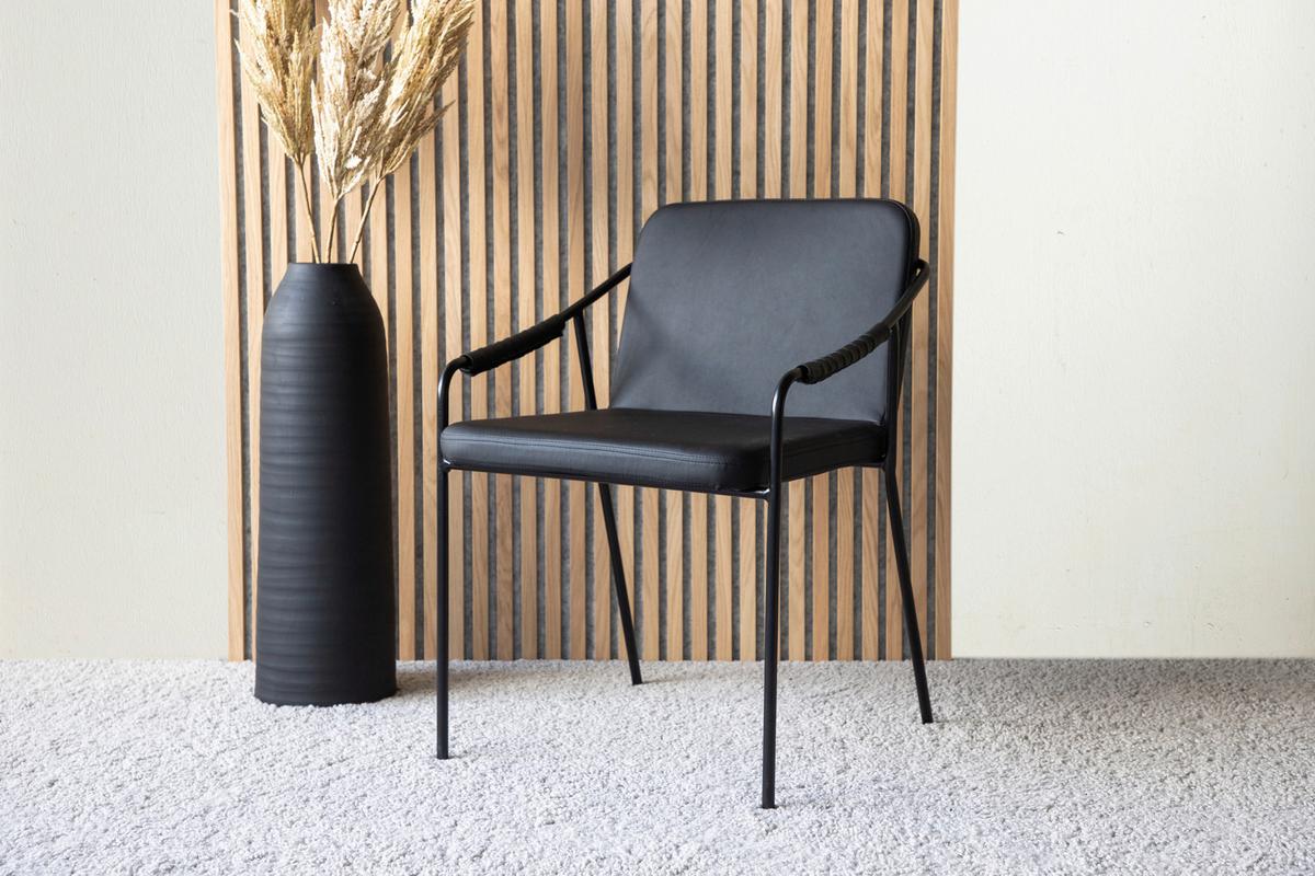 Stuhl-set Tvist - Schwarz, Design, Textil/Metall (53/77/59cm) - Livetastic