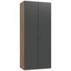 Drehtürenschrank Mit Schubladen 100cm Level - Eichefarben/Graphitfarben, MODERN, Holzwerkstoff (100/236/58cm) - MID.YOU