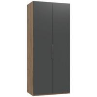 Drehtürenschrank Mit Schubladen 100cm Level - Eichefarben/Graphitfarben, MODERN, Holzwerkstoff (100/236/58cm) - MID.YOU