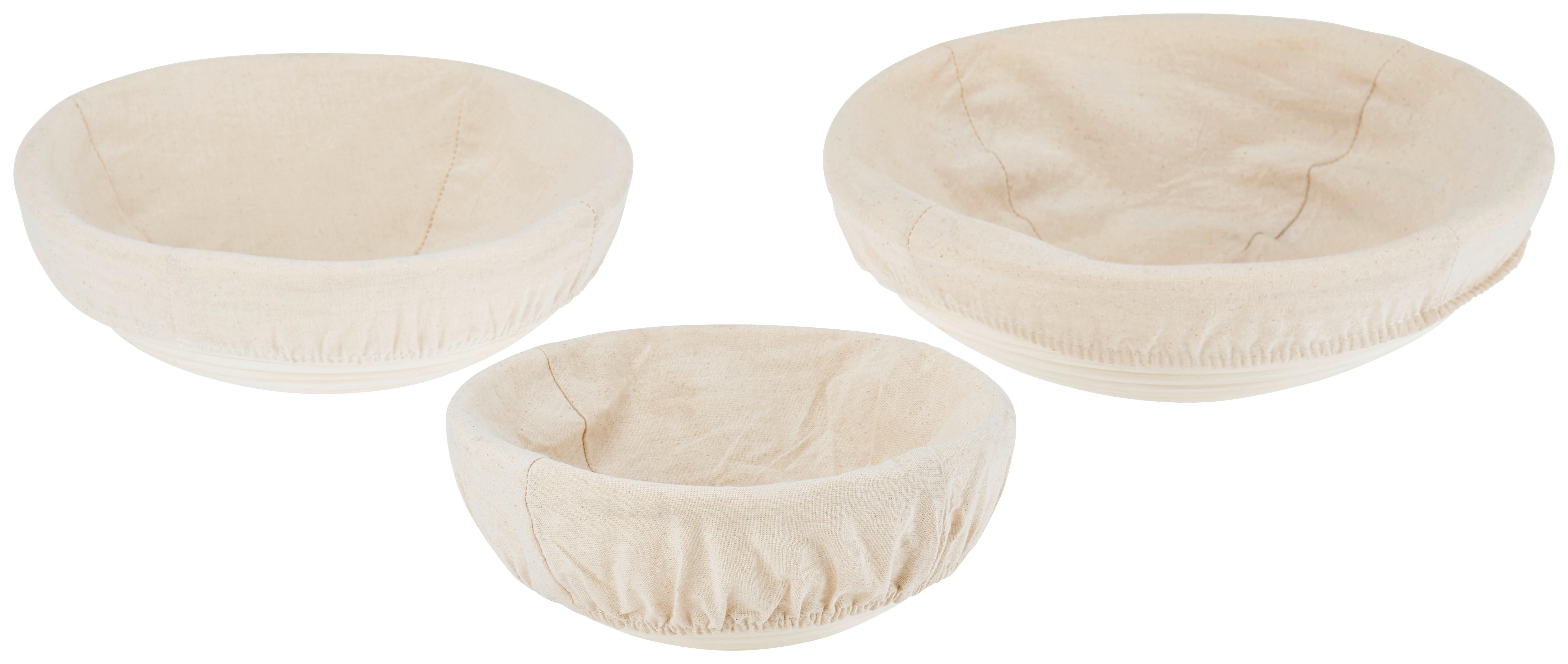 Gärkorb Krisitna 800 ml Rattan mit Leinenbezug - Beige/Naturfarben, ROMANTIK / LANDHAUS, Holz/Textil (20/8cm) - James Wood