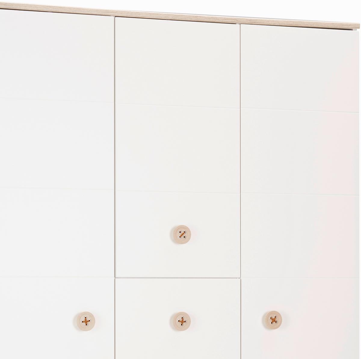 Nyílóajtós Szekrény Billund 125/202 Cm - tölgyfa színű/fehér, Modern, faalapú anyag/fa (125/202/55cm) - MID.YOU