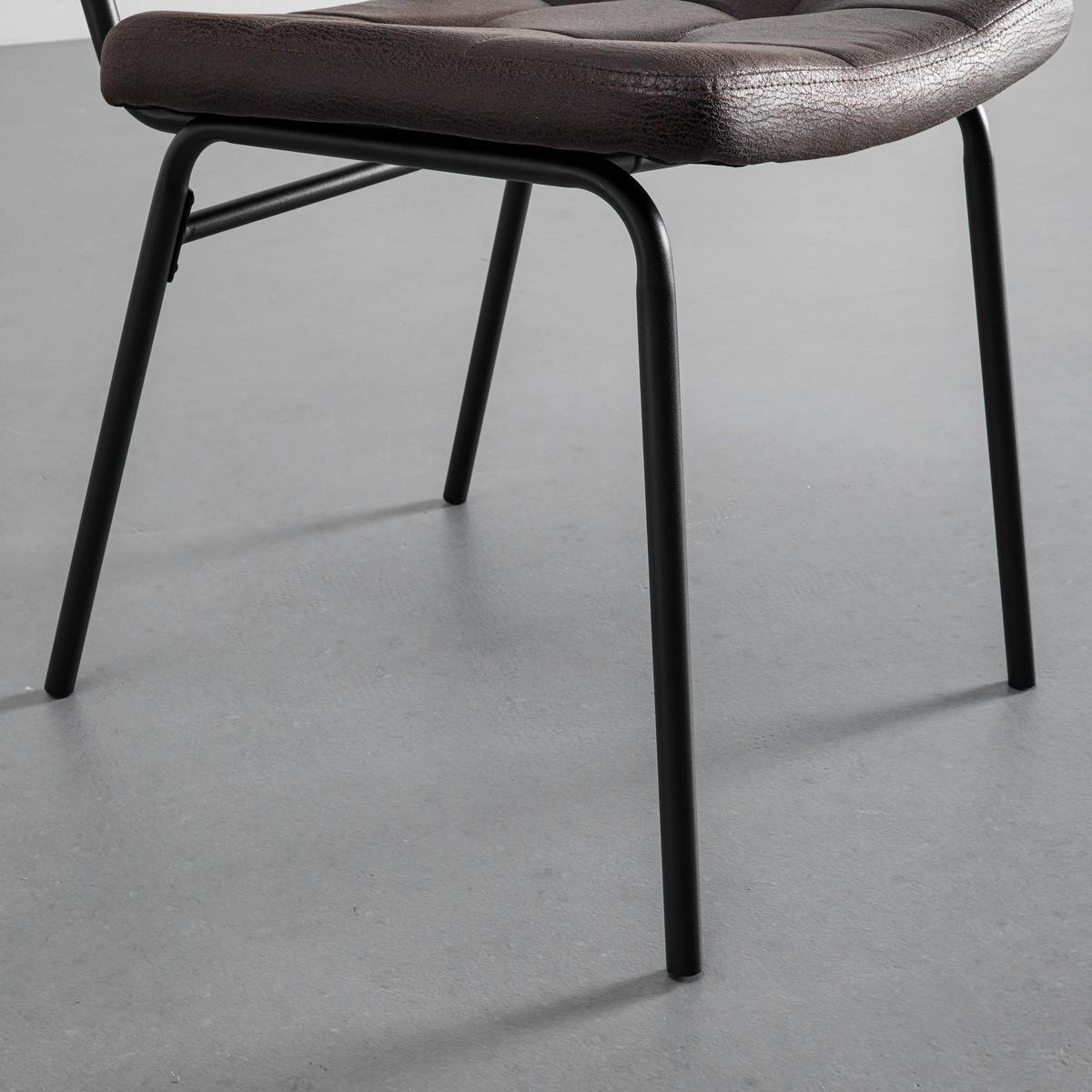 Sada židlí VALENTIN - černá/šedohnědá, Moderní, kov/dřevo (44/80/59cm) - Bessagi Home