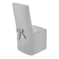 Stuhlhusse Anna Baumwolle Silberfarben LxBxH: 50x48x110 cm - Silberfarben, KONVENTIONELL, Textil - Ondega